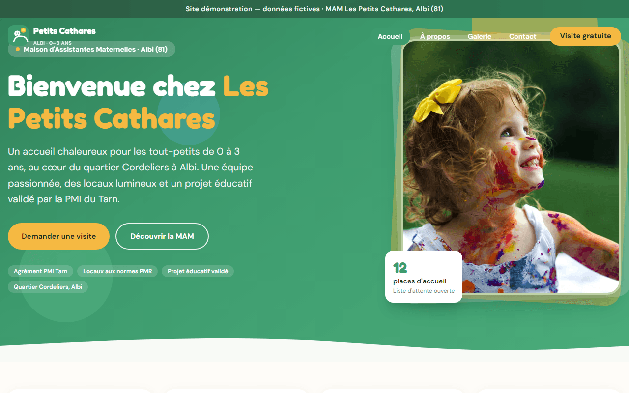 Capture d'écran du site MAM Project